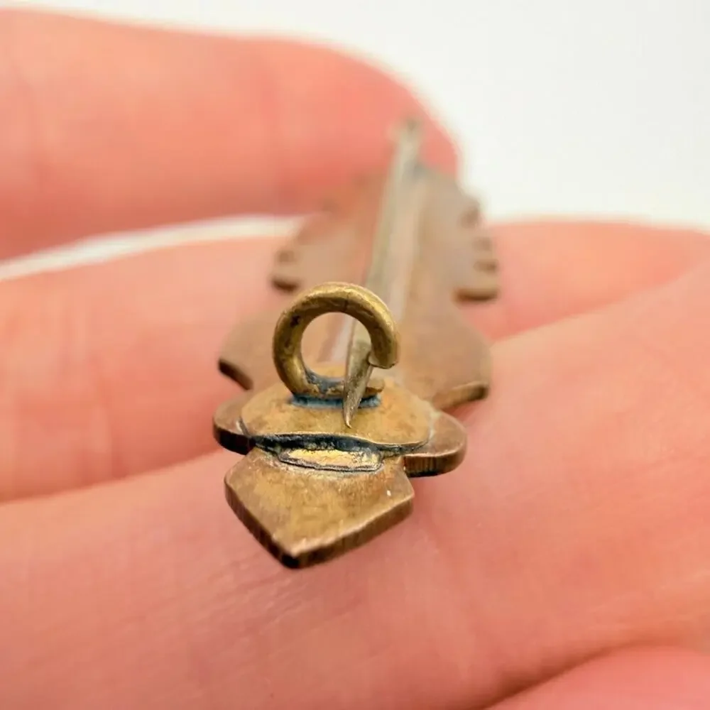 Antique Victorian Rose Gold Filled Leaf Brooch Engraved Foliate Bar Pin